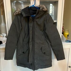 Northface Gray Parka with Faux Fur hoodie - woman’s